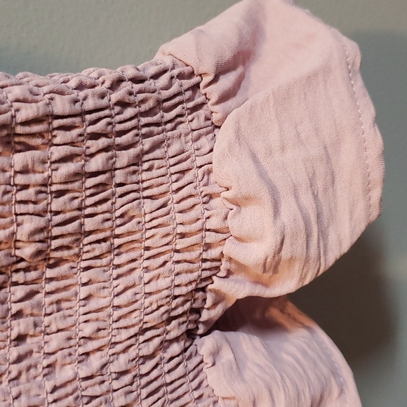 Love Tree Mauve Puff Sleeve, Ruched and Smocked Bodycon Dress, L - Picture 5 of 7